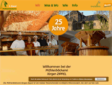 Tablet Screenshot of muehlenbaeckerei-zippel.de